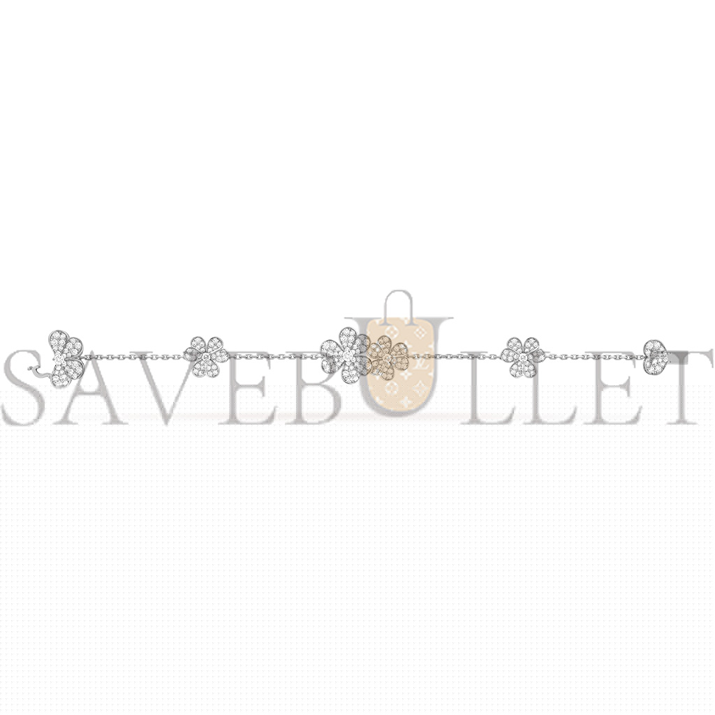 VAN CLEEF ARPELS FRIVOLE BRACELET, 5 FLOWERS - WHITE GOLD, DIAMOND  VCARP6L700